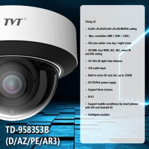 camera dome HD TVT TD-9583S3B 8MP