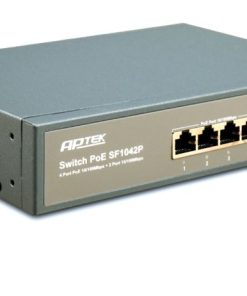 Switch PoE APTEK SF1042P gồm 2 cổng UPLINK 10/100 Mbps. 1 cổng UPLINK được sử dụng để kết nối đến switch core hoặc modem, 1 cổng UPLINK còn lại sẽ kết nối đến đầu ghi (NVR).