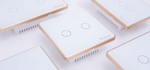 công tắc thông minh 2 nút có viền nhôm Vconnex