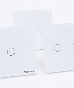 Công Tắc thông minh Vconnex là mẫu công tắc cảm ứng âm tường kết nối wifi có từ 1-4 nút điều khiển, vỏ bằng nhựa chống cháy, mặt kính cường lực viền nhôm. Sản phẩm có thể điều khiển bật tắt bằng cảm ứng điện dung 1 chạm, phần mềm Vhomenex trên điện thoại hoặc giọng nói qua trợ lý ảo Google Assistant, Amazon Alexa, loa Maika thuần Việt.